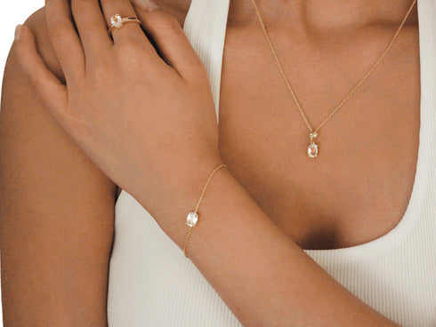 Divya दिव्या | Bergkristall | Armband | 18K Vermeil Vergoldung